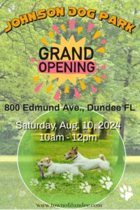 Johnson Dog Park Grand Opening Flyer