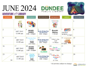 Library Events Calendar for June 2024