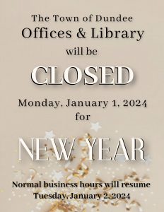 Dundee New Years Day 2024 Office Closure Flyer