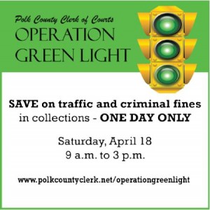 Save on traffic and criminal fines in collections - ONE DAY ONLY - Saturday, April 18th from 9am to 3am.