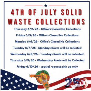 4th of July Solid Waste Collection Schedule