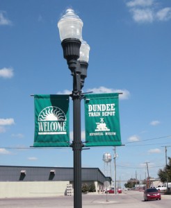 Town of Dundee Train Depot Light Post