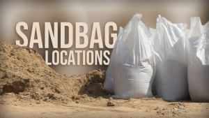 Image of sandbags with words sandbag locations